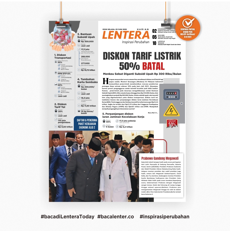 Diskon Tarif Listrik 50% Batal (Koran Selasa, 3/6/2025)