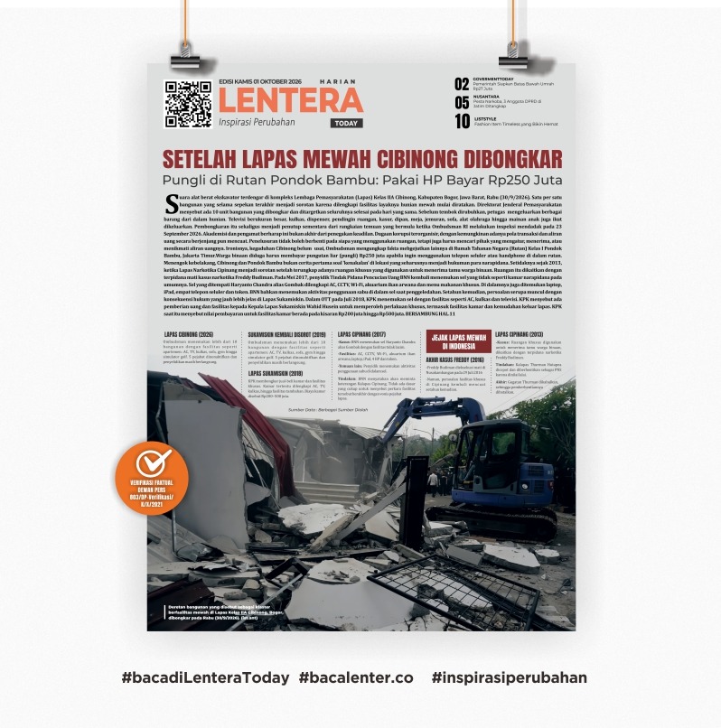 Setelah Lapas Mewah Cibinong Dibongkar (Koran Kamis, 1 Oktober 2026)