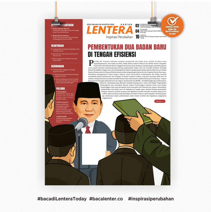 Pembentukan Dua Badan Baru di Tengah Efisiensi (Koran Selasa, 26/8/2025)