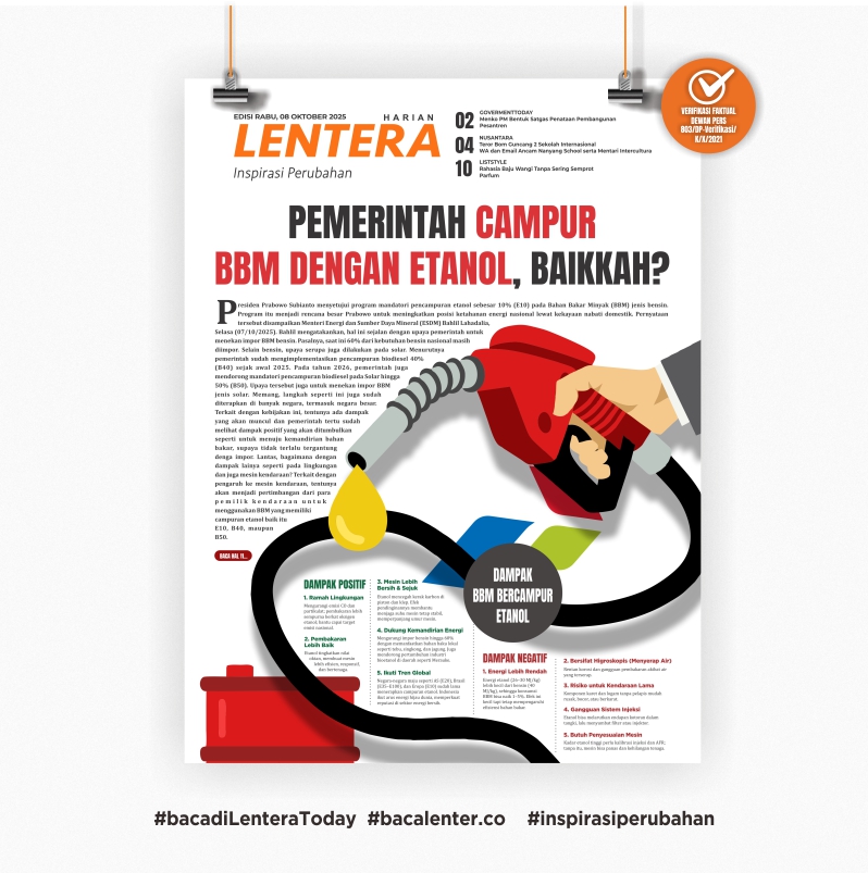 Pemerintah Campur BBM dengan Etanol, Baikkah? (Koran Rabu, 8/10/2025)