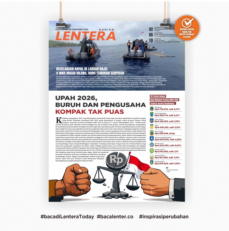 Upah 2026, Buruh dan Pengusaha Kompak Tak Puas (Koran Senin, 29 Desember 2025)