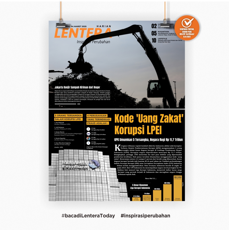 Kode 'Uang Zakat' Korupsi LPEI (Koran, Selasa 4/3/2025)