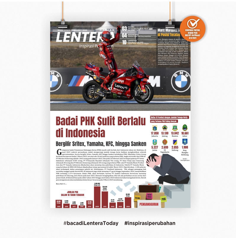 Badai PHK Sulit Berlalu di Indonesia (Koran, Senin 3/3/2025)
